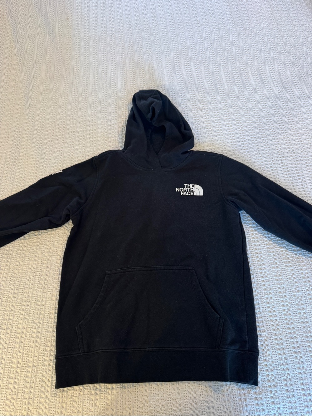 The North Face Youth Large Black Logo Sleeve Pullover Hoodie